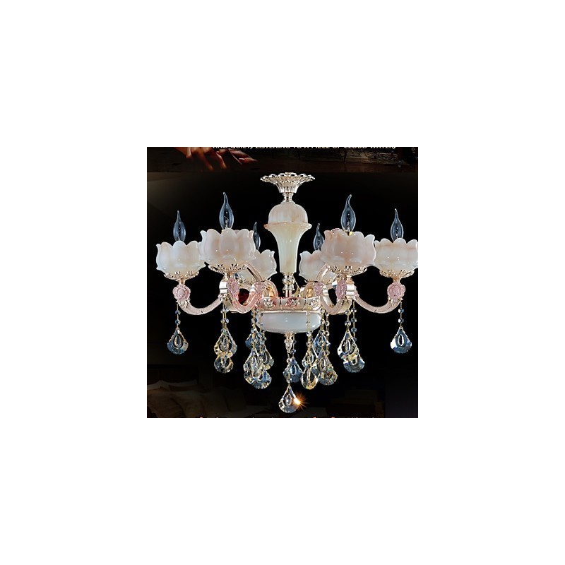 European Style Zinc Alloy Crystal Pendant lamps And Natural Jade