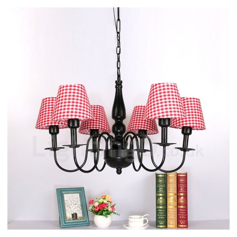 6 Light Mediterranean Style Integrated Metal Chandelier