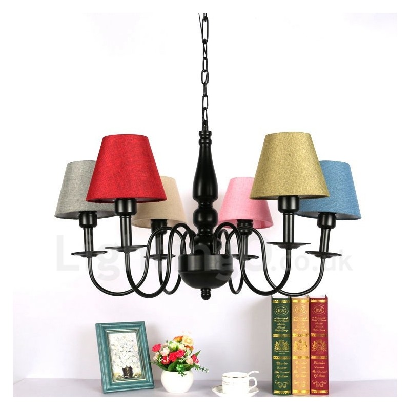 6 Light Mediterranean Style Integrated Metal Chandelier