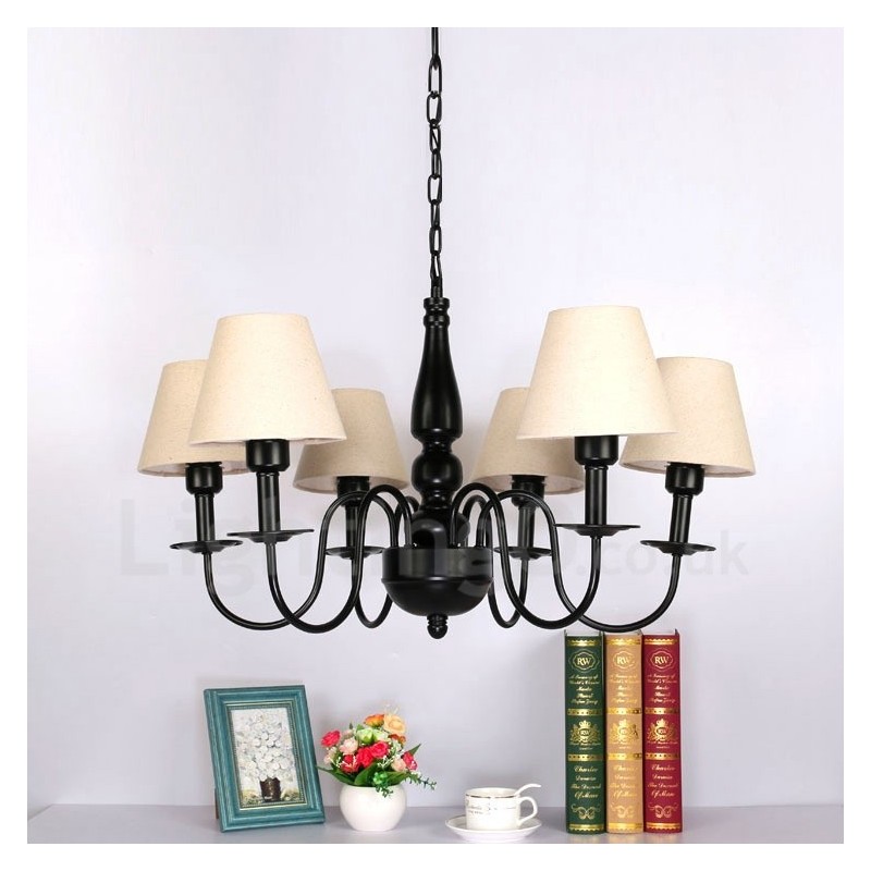 6 Light Mediterranean Style Integrated Metal Chandelier