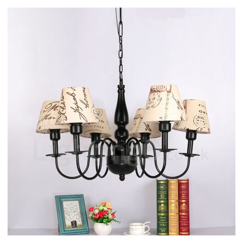 6 Light Mediterranean Style Integrated Metal Chandelier