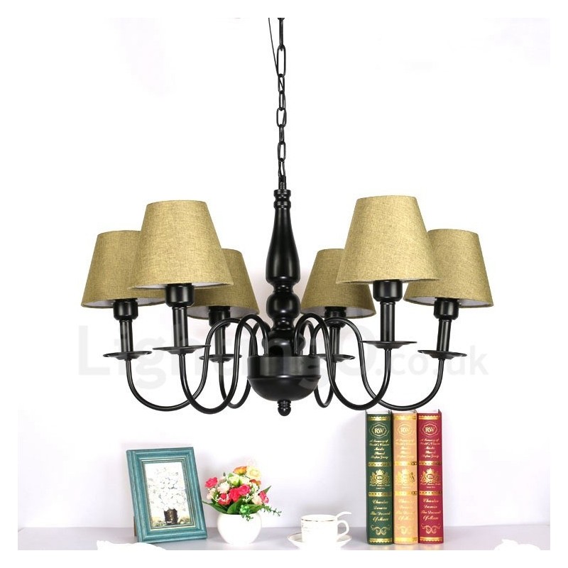 6 Light Mediterranean Style Integrated Metal Chandelier