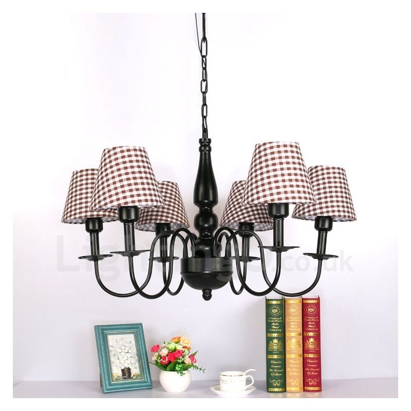 6 Light Mediterranean Style Integrated Metal Chandelier
