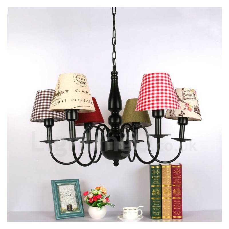 6 Light Mediterranean Style Integrated Metal Chandelier