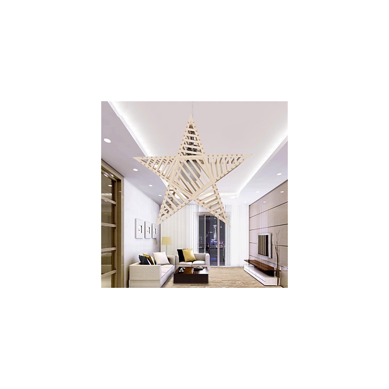 Vintage Five pointed Star Wood Chandelier