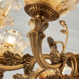 6 Light Traditional Classic Integrated Metal Chandelier