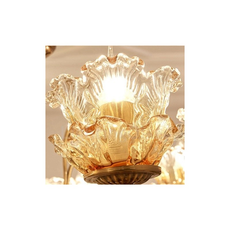 6 Light Traditional Classic Integrated Metal Chandelier