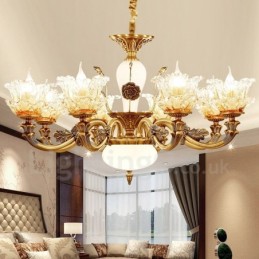 8 Light Traditional Classic Integrated Metal Chandelier