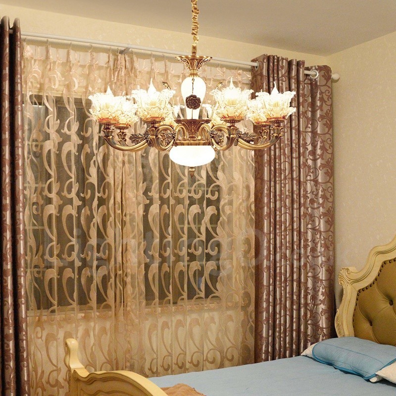 8 Light Traditional Classic Integrated Metal Chandelier