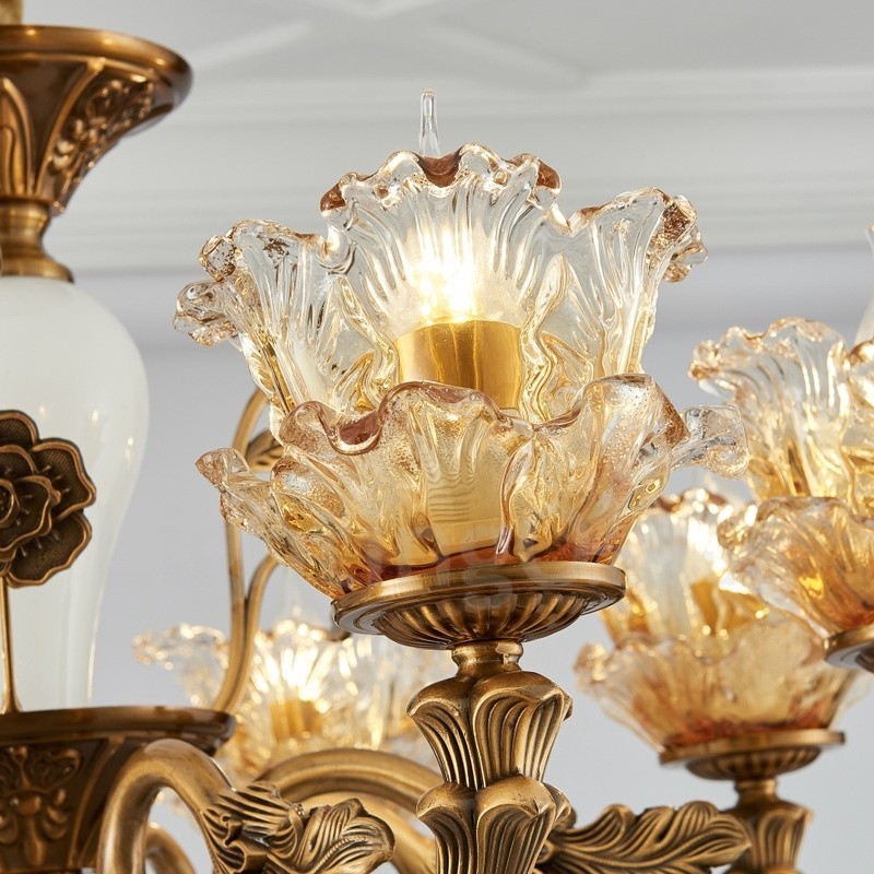 8 Light Traditional Classic Integrated Metal Chandelier