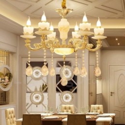 6 Light Traditional Classic Integrated Metal Chandelier