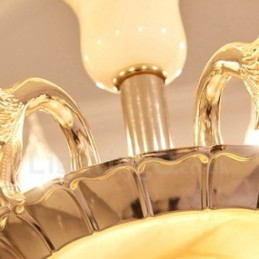 6 Light Traditional Classic Integrated Metal Chandelier