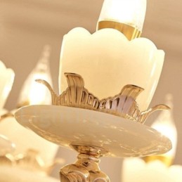 6 Light Traditional Classic Integrated Metal Chandelier