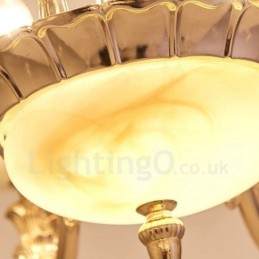 6 Light Traditional Classic Integrated Metal Chandelier