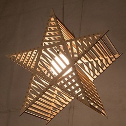 Vintage Five pointed Star Wood Chandelier