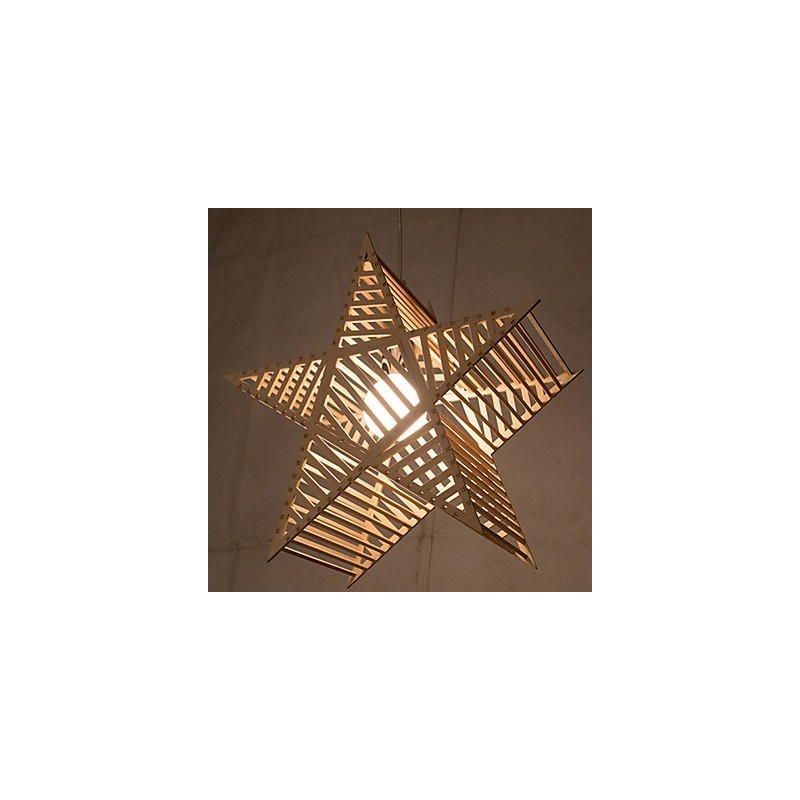 Vintage Five pointed Star Wood Chandelier
