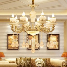 8 Light Traditional Classic Integrated Metal Chandelier