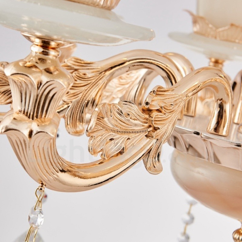 8 Light Traditional Classic Integrated Metal Chandelier