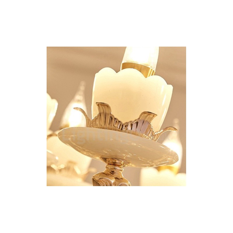 8 Light Traditional Classic Integrated Metal Chandelier