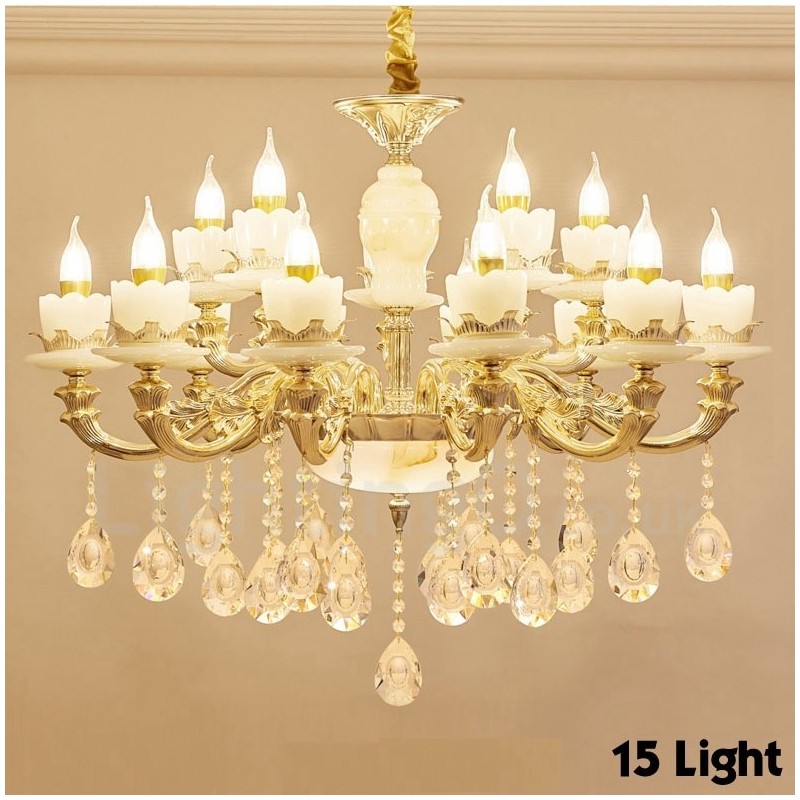 15 Light Traditional Classic Integrated Metal Chandelier