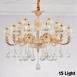 15 Light Traditional Classic Integrated Metal Chandelier
