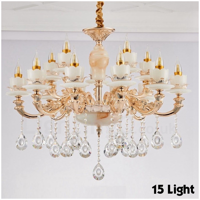 15 Light Traditional Classic Integrated Metal Chandelier
