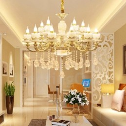 15 Light Traditional Classic Integrated Metal Chandelier