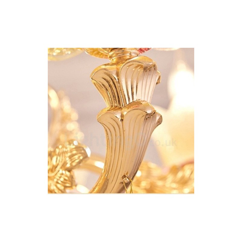 6 Light Traditional Classic Integrated Metal Chandelier