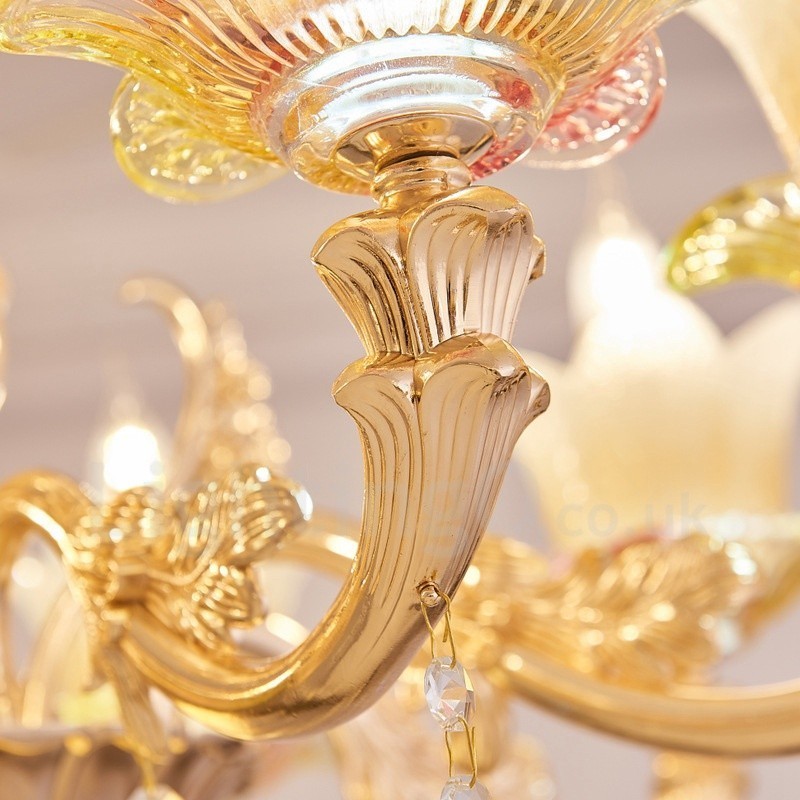 8 Light Traditional Classic Integrated Metal Chandelier