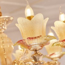 8 Light Traditional Classic Integrated Metal Chandelier