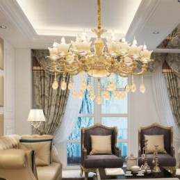 15 Light Traditional Classic Integrated Metal Chandelier