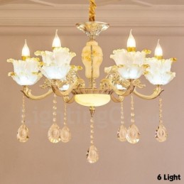 6 Light Traditional Classic Integrated Metal Chandelier
