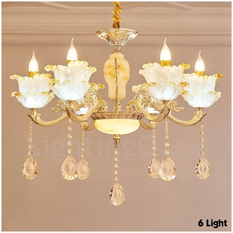 6 Light Traditional Classic Integrated Metal Chandelier