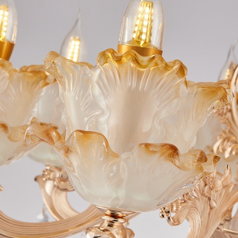 6 Light Traditional Classic Integrated Metal Chandelier