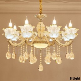 8 Light Traditional Classic Integrated Metal Chandelier