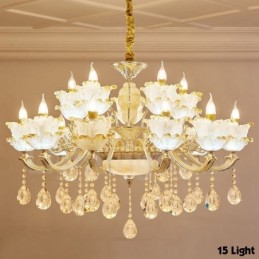 15 Light Traditional Classic Integrated Metal Chandelier