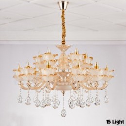 15 Light Traditional Classic Integrated Metal Chandelier