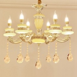 6 Light Traditional Classic Integrated Metal Luxury Chandelier