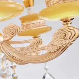 6 Light Traditional Classic Integrated Metal Luxury Chandelier