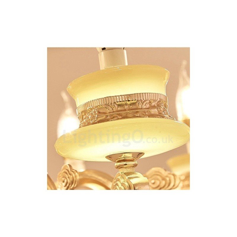 6 Light Traditional Classic Integrated Metal Luxury Chandelier