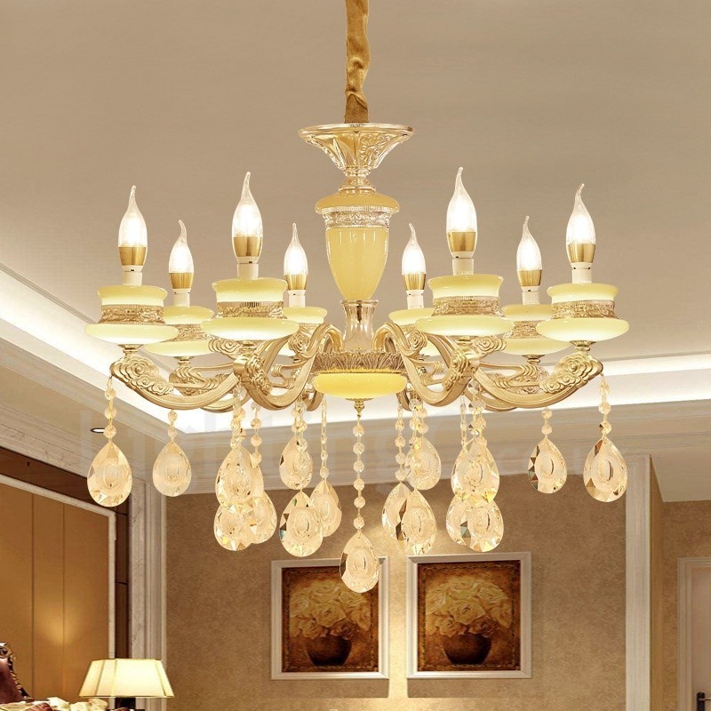 8 Light Traditional Classic Integrated Metal Chandelier