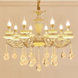8 Light Traditional Classic Integrated Metal Chandelier