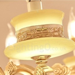 8 Light Traditional Classic Integrated Metal Chandelier