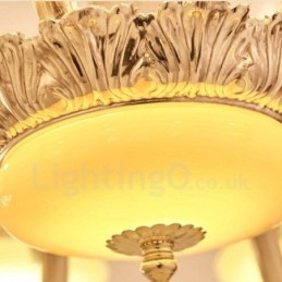 8 Light Traditional Classic Integrated Metal Chandelier