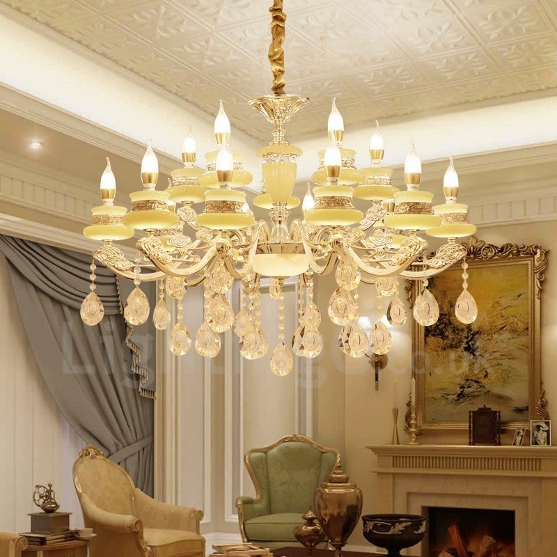 15 Light Traditional Classic Integrated Metal Chandelier