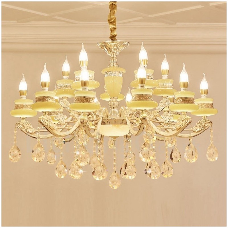 15 Light Traditional Classic Integrated Metal Chandelier