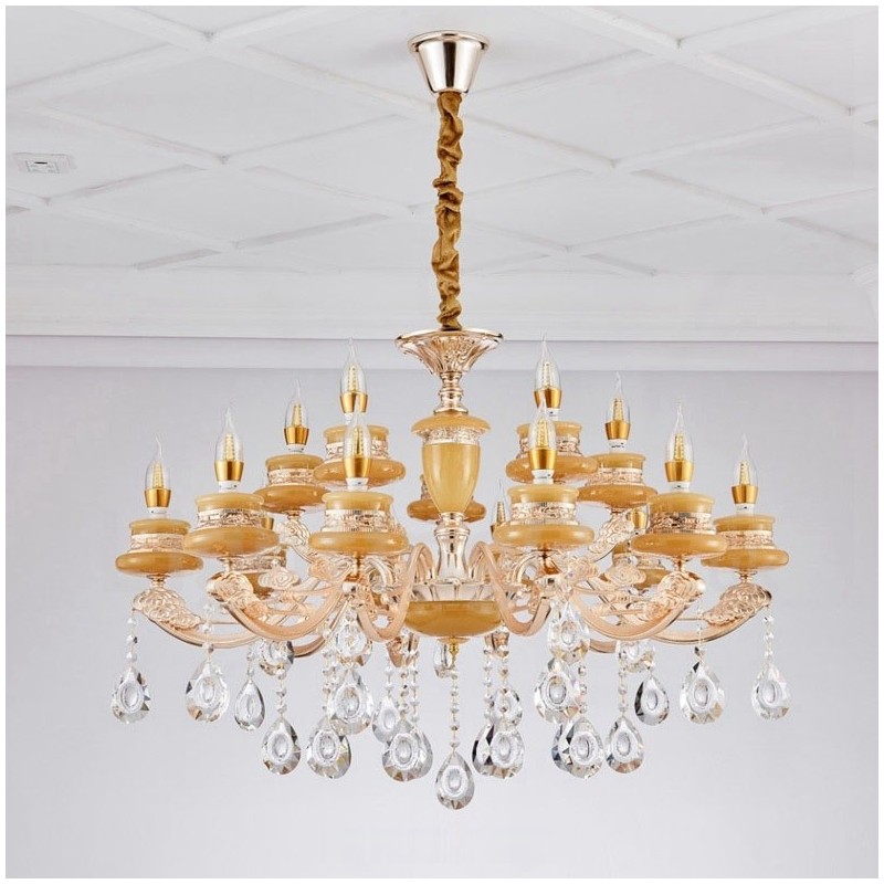15 Light Traditional Classic Integrated Metal Chandelier