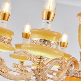 15 Light Traditional Classic Integrated Metal Chandelier