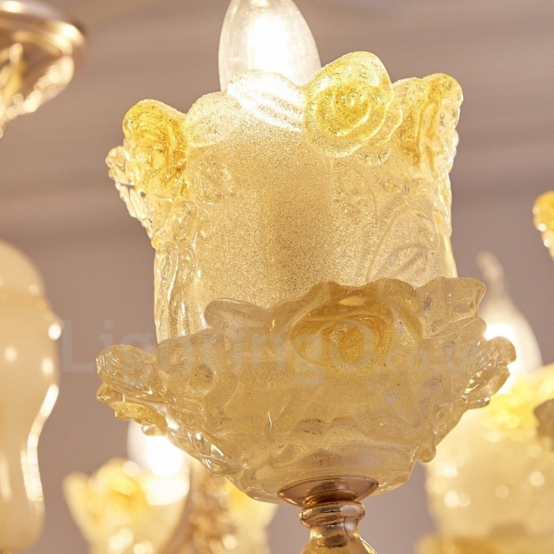 6 Light Traditional Classic Integrated Metal Chandelier