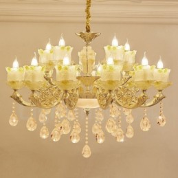 15 Light Traditional Classic Integrated Metal Chandelier
